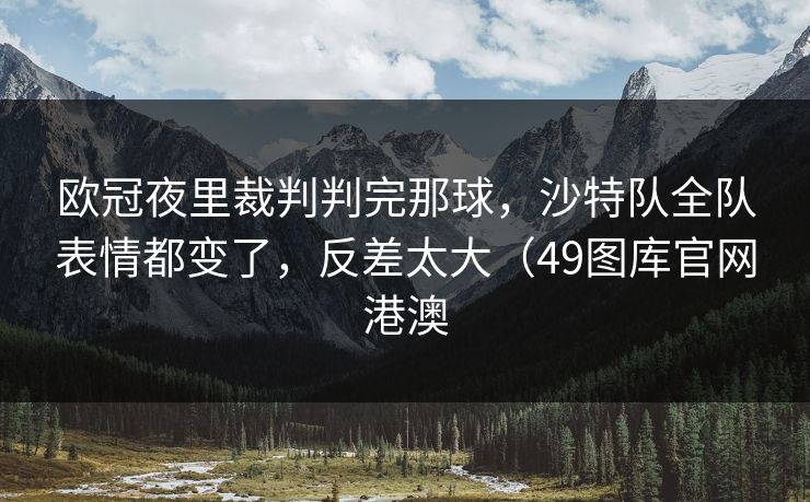 欧冠夜里裁判判完那球，沙特队全队表情都变了，反差太大（49图库官网港澳