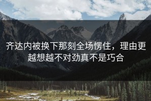 齐达内被换下那刻全场愣住，理由更越想越不对劲真不是巧合