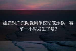 雄鹿对广东队裁判争议彻底炸锅，赛前一小时发生了啥？
