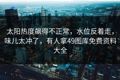 太阳热度飙得不正常，水位反着走，味儿太冲了，有人拿49图库免费资料大全