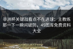 非洲杯关键战看点不在进球：主教练那一下一瞬间破防，49图库免费资料大全