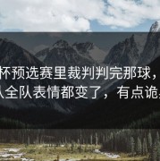 世界杯预选赛里裁判判完那球，广东队全队表情都变了，有点诡异