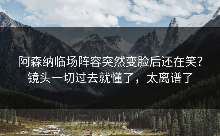 阿森纳临场阵容突然变脸后还在笑?镜头一切过去就懂了,太离谱了 阿森纳临场阵容突然变脸后还在笑?镜头一切过去就懂了,太离谱了