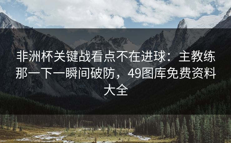 非洲杯关键战看点不在进球：主教练那一下一瞬间破防，49图库免费资料大全