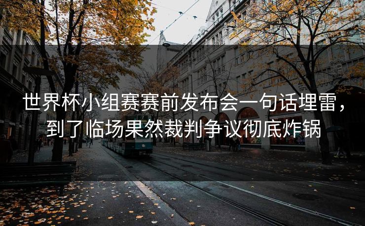 世界杯小组赛赛前发布会一句话埋雷，到了临场果然裁判争议彻底炸锅